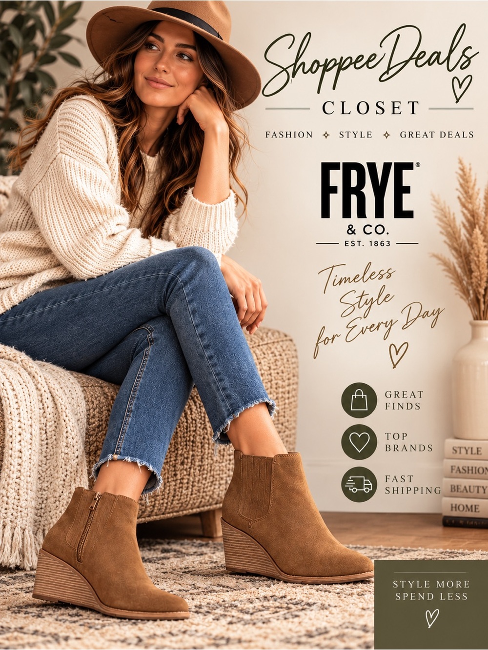 Frye & Co. Kaye Chelsea Suede Wedge Ankle Boots Brown NWT